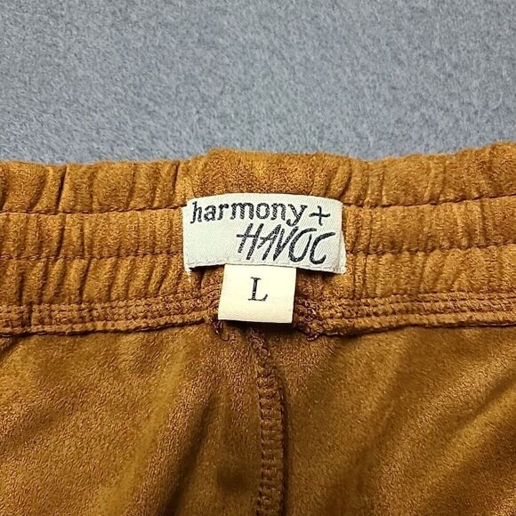 Harmony + Havoc Womens Joggers Large Brown Velvette Soft Stretch - Picture 9 of 12